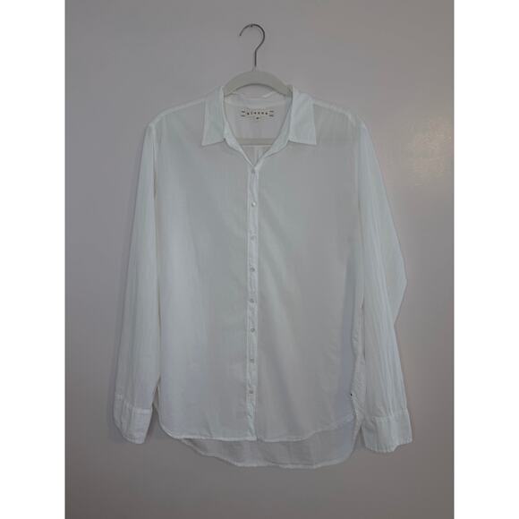 Xirena Womens Beau White Poplin Button Down Quiet Luxury Capsule Minimalist Med - Picture 4 of 13